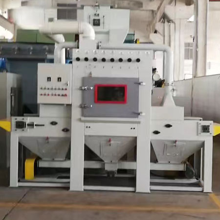 汕尾自动式环保不锈钢双面喷砂机高科技设备